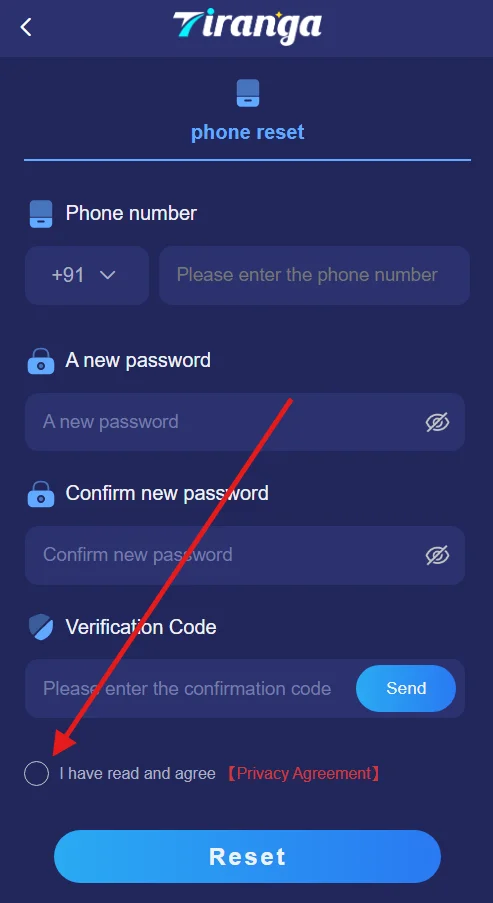 agree to the privacy agreement